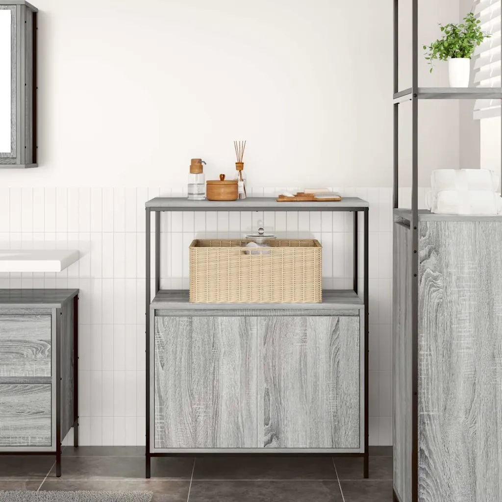 Mobile da Bagno | Armadio da bagno con Ripiani Grigio Sonoma 76,5x35x95 cm