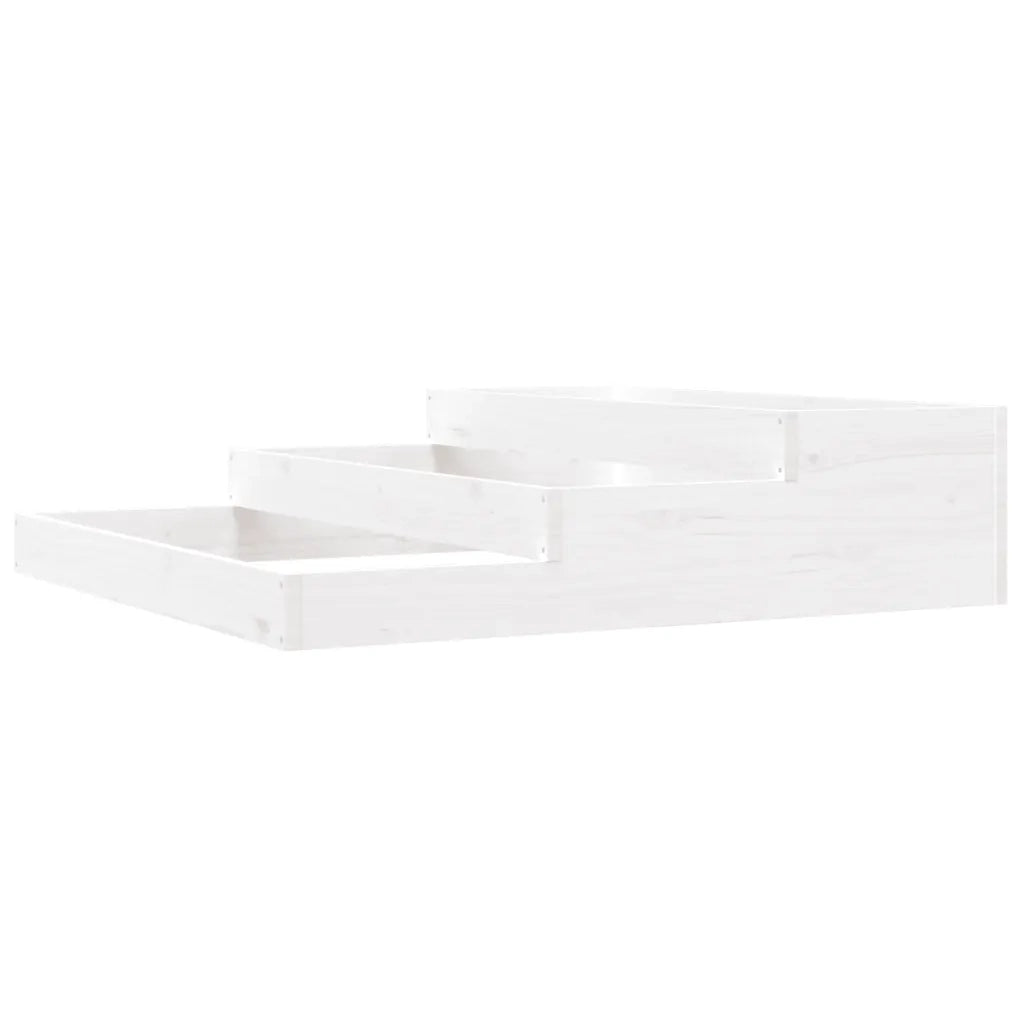 Fioriera Bianca 107x107x27 cm in Legno Massello di Pino 823914