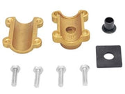 PRESA A STAFFA IN OTTONE PER TUBO- - uscita filetto F 1/2 x 1/2 - 2 pezzi
