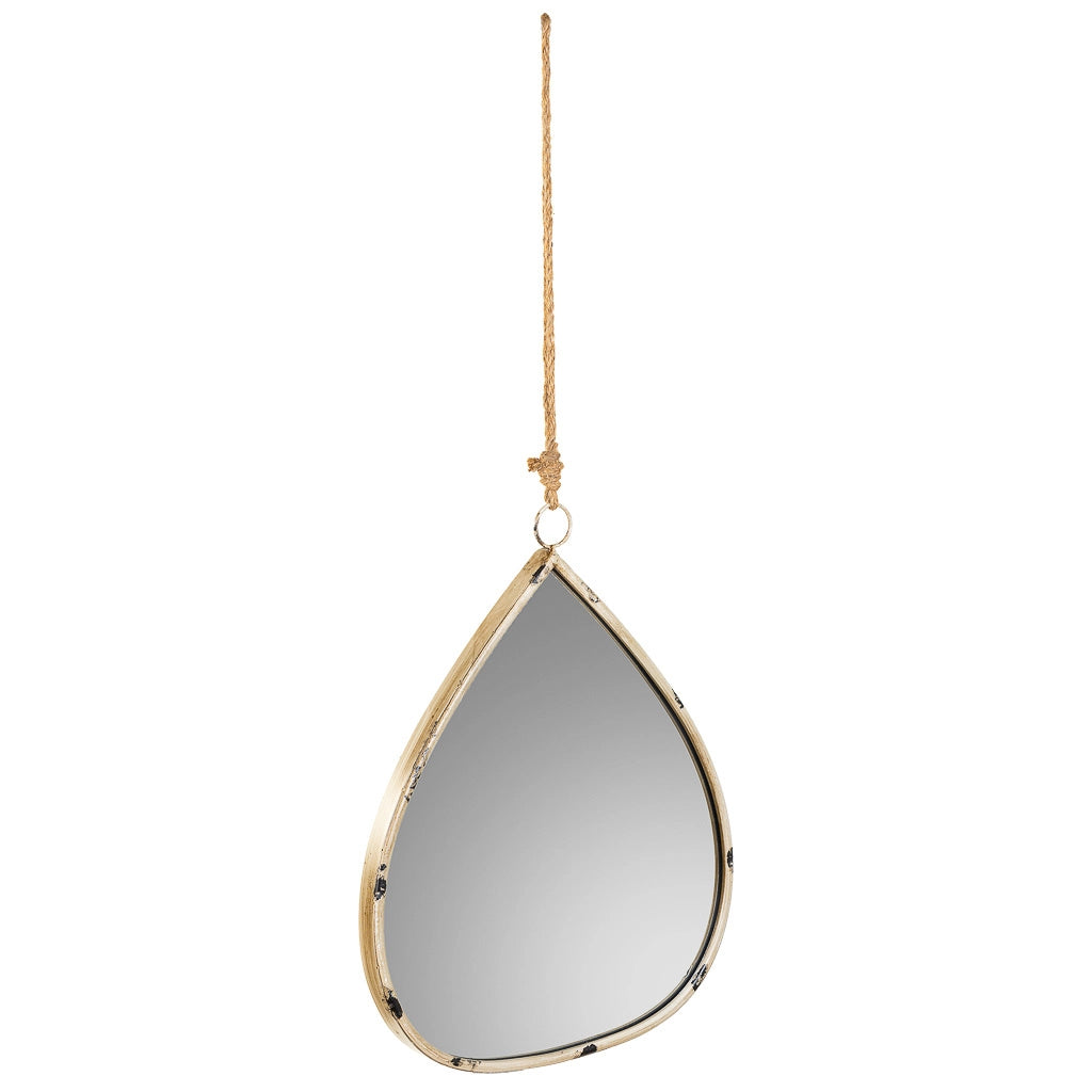 Specchio da parete in metallo dorato 34x3x41,5h