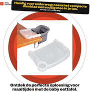Tavolo da Pranzo Portatile - Tavolo per Bambini - Sedile per Tavolo con Superficie Antiscivolo - Adatto per Ristoranti - Assemblaggio Rapido - Incluso Piatto da Servire - Seggiolino per Bambini