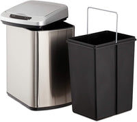 Pattumiera da cucina coperchio automatico con chiusura contenitore 12 litri argento 13_0002336