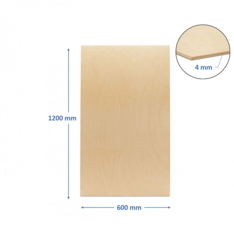 Pannello compensato 4 mm pioppo 600 x 1200 mm