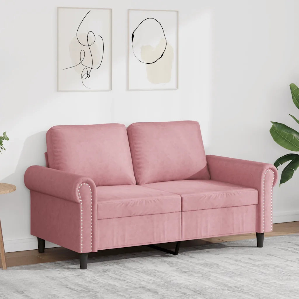 Divano a 2 Posti Rosa 120 cm in Velluto 359522