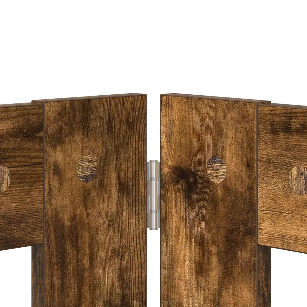 Cancello per cani con supporti 6 pcs Rovere Fumo 100 x 60 cm