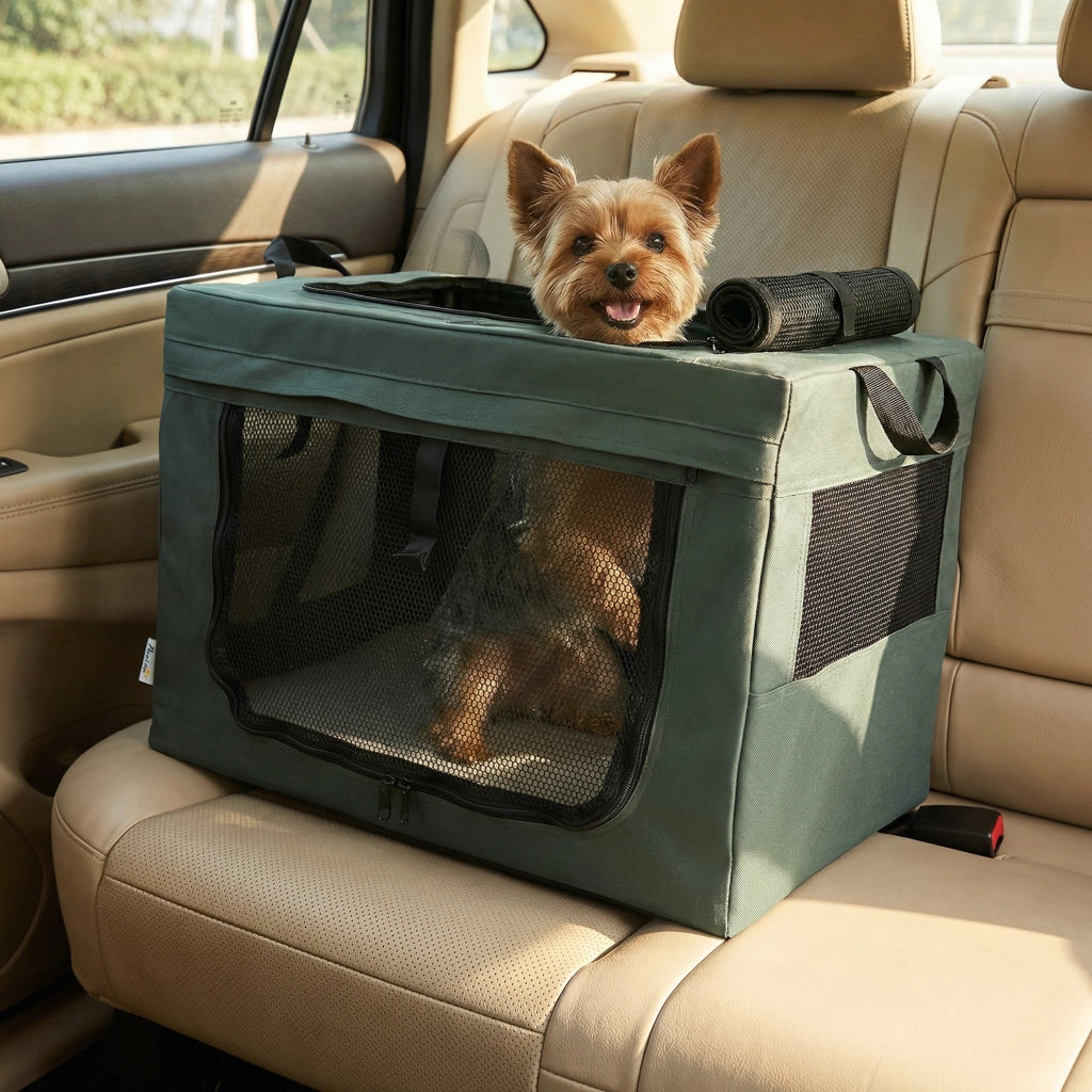 Trasportino per Cani e Gatti con Cuscino ¨C zephmum ¨C Grigio 60x42x42 cm