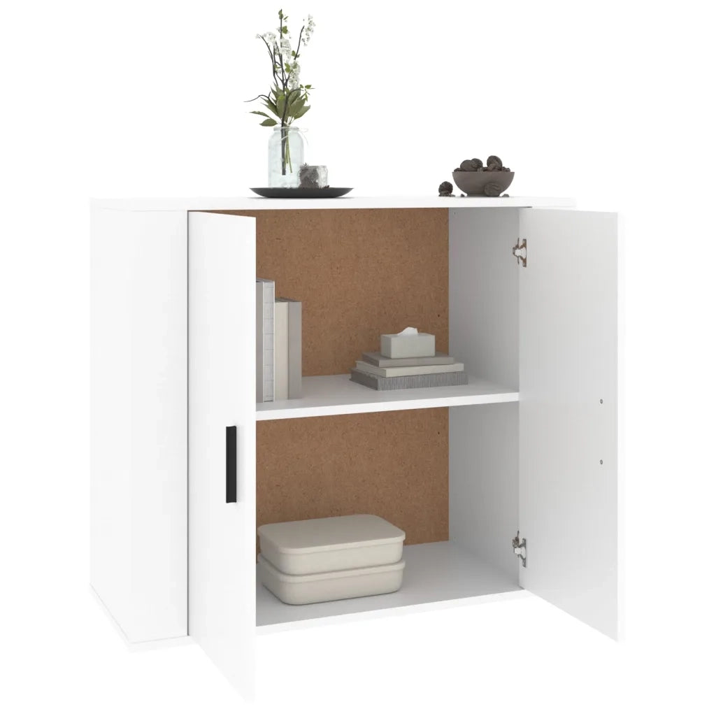 Credenza Bianca 80x33x70 cm in Legno Multistrato cod mxl 15556
