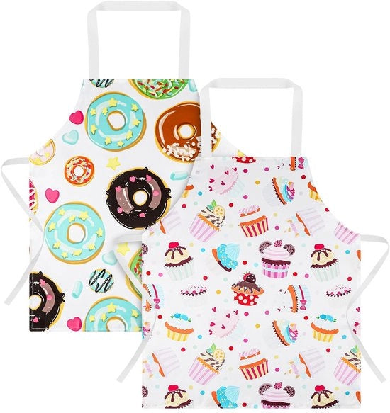 Set di asciugamani per bambini 2 pezzi - Asciugamano per bambini impermeabile - Stile cartone animato - Asciugamano per la cucina per bambini - Asciugamano per bambini con maniche - Set di accessori per bambini