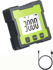 Misuratore Angolo Digitale Magnetico - Ricaricabile - Angolo di Riferimento con Display LCD - Inclinometro Preciso - Arcobaleno - Strumenti di Misura Idroresistenti - Magnetici Integrati - Verde