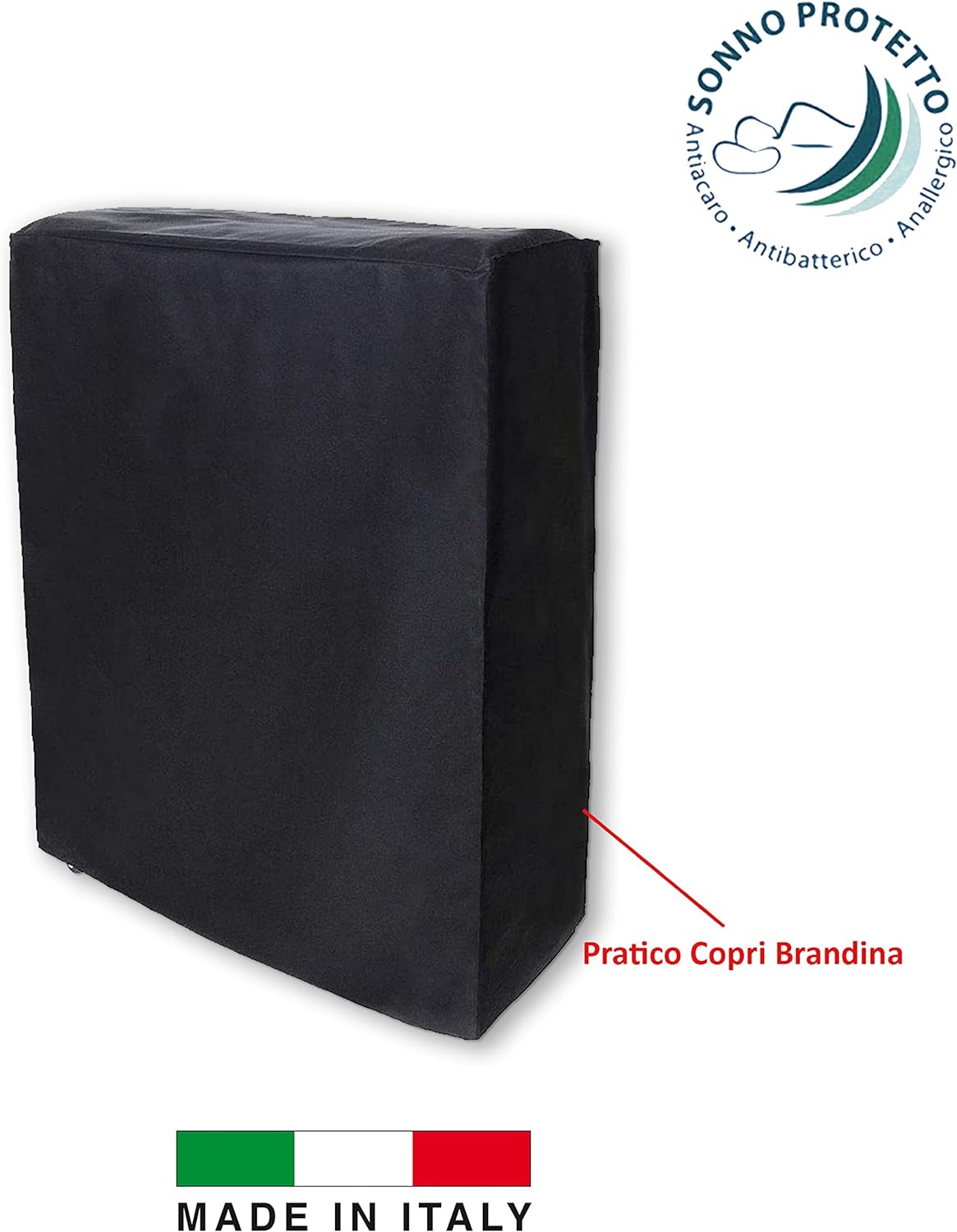 Qualydorm Letto branda  Pieghevole in Ferro antiruggine con Ruote;  doghe in Legnoe; Materassoin WaterFoam