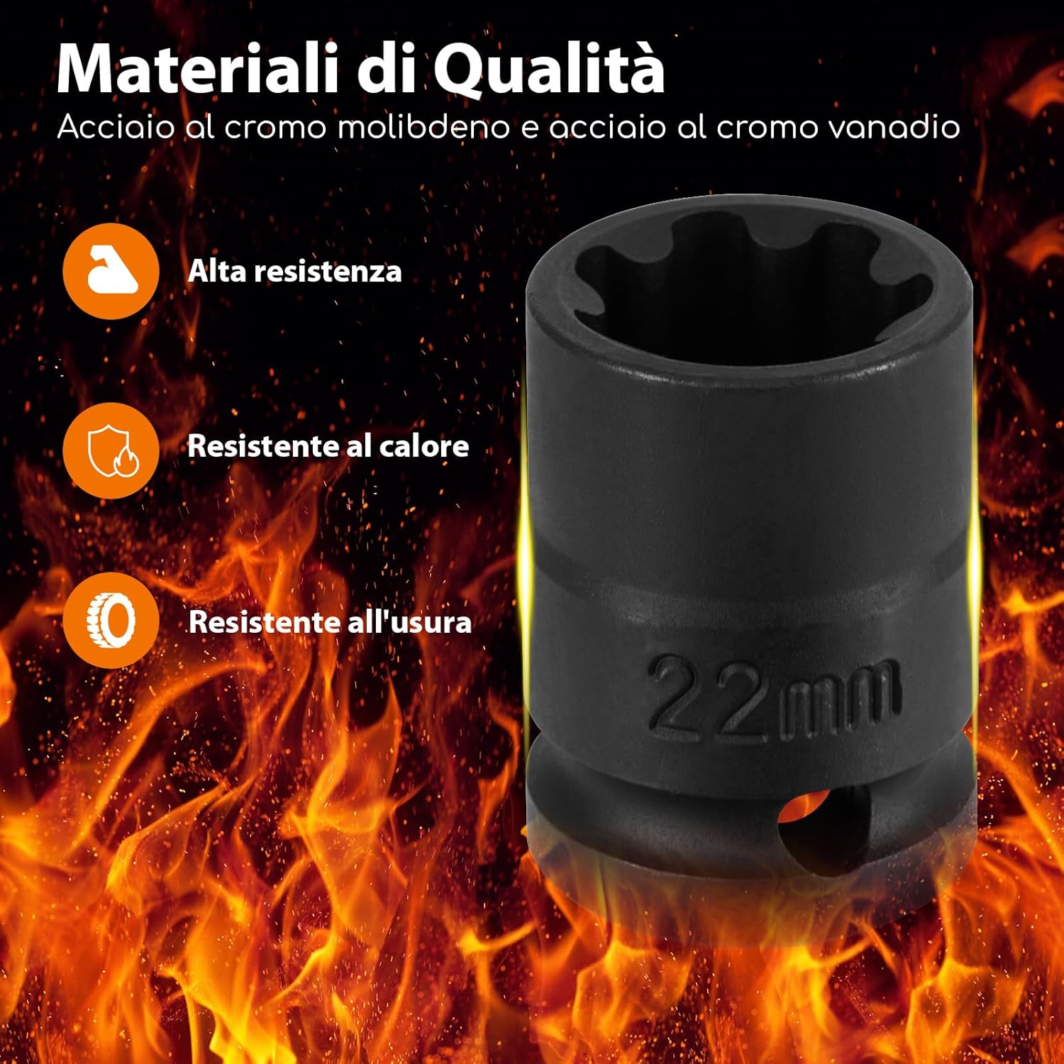 Set di Bussole per Pinze Freno da 16 Pezzi, Kit di Attrezzi per la Regolazione dei Freni con Chiave di Trasmissione da 1/2”, Compatibile con Vari Veicoli, 28 x 7 x 18 cm (Blu)