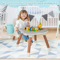 Seggiolone Pappa per Bambini 6 in 1, Seggiolone per Neonati Convertibile, Tavolo per Costruzioni per Bambini, con Imbracatura a 5 Punti, per Bambini da 6 Mesi fino 3 Anni (Bianco+Naturale)