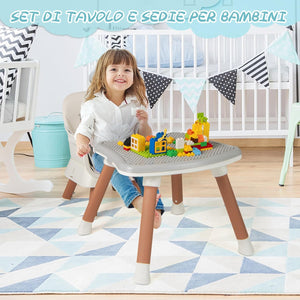 Seggiolone Pappa per Bambini 6 in 1, Seggiolone per Neonati Convertibile, Tavolo per Costruzioni per Bambini, con Imbracatura a 5 Punti, per Bambini da 6 Mesi fino 3 Anni (Bianco+Naturale)