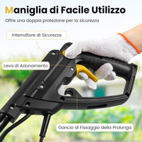 Motozappa Elettrica a Filo, Zappatrice da Giardino con Manico Ergonomico e Motore Forte, Motocoltivatore Pieghevole per Scavare Terreno del Prato (36,5 x 24 x 138 cm,Giallo)