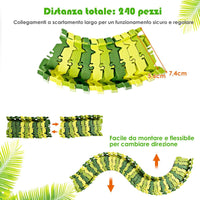 Pista con 261 Pezzi e Macchinina, Macchinina Elettrica e Dinosauri, Set con Pista per Macchinine per Bambini, Dinosauro 3+ Anni