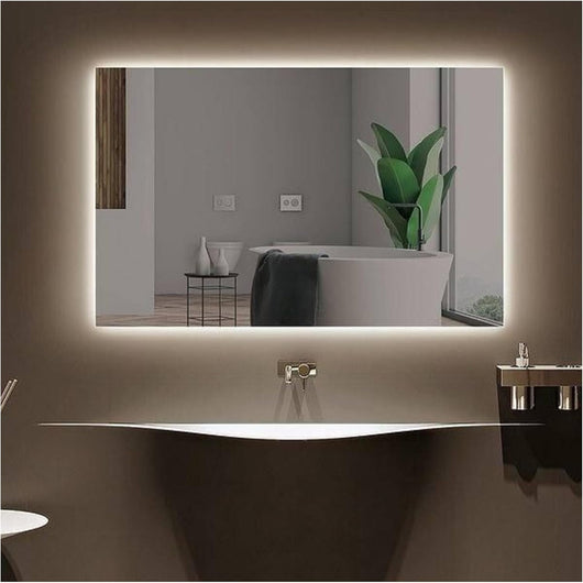 Specchio Bagno LED Posteriore SATURNO 100x70 cm, Con LED 4000K, Retroilluminato, Da Parete
