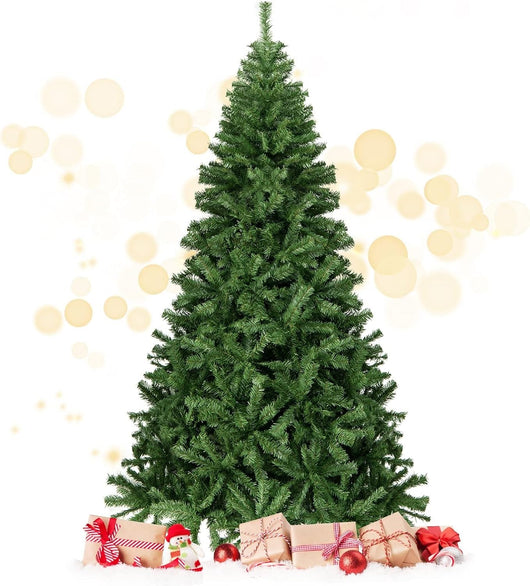 Albero di Natale 180/225 cm, Albero di Natale Artificiale con 1000/1346 Rami Densi e Base in Metallo con Cuscinetto Antiscivolo, Albero di Natale Folto per Casa, Ufficio e Negozio (225 cm)