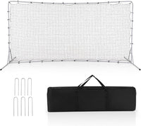 Porta da Calcio Rimbalzanti 372,5 x 182,5 CM, Set di Attrezzature da Calcio con Rete Resistente alle Intemperie, Borsa e 6 Picchetti per Terreno, Cortile e Parco