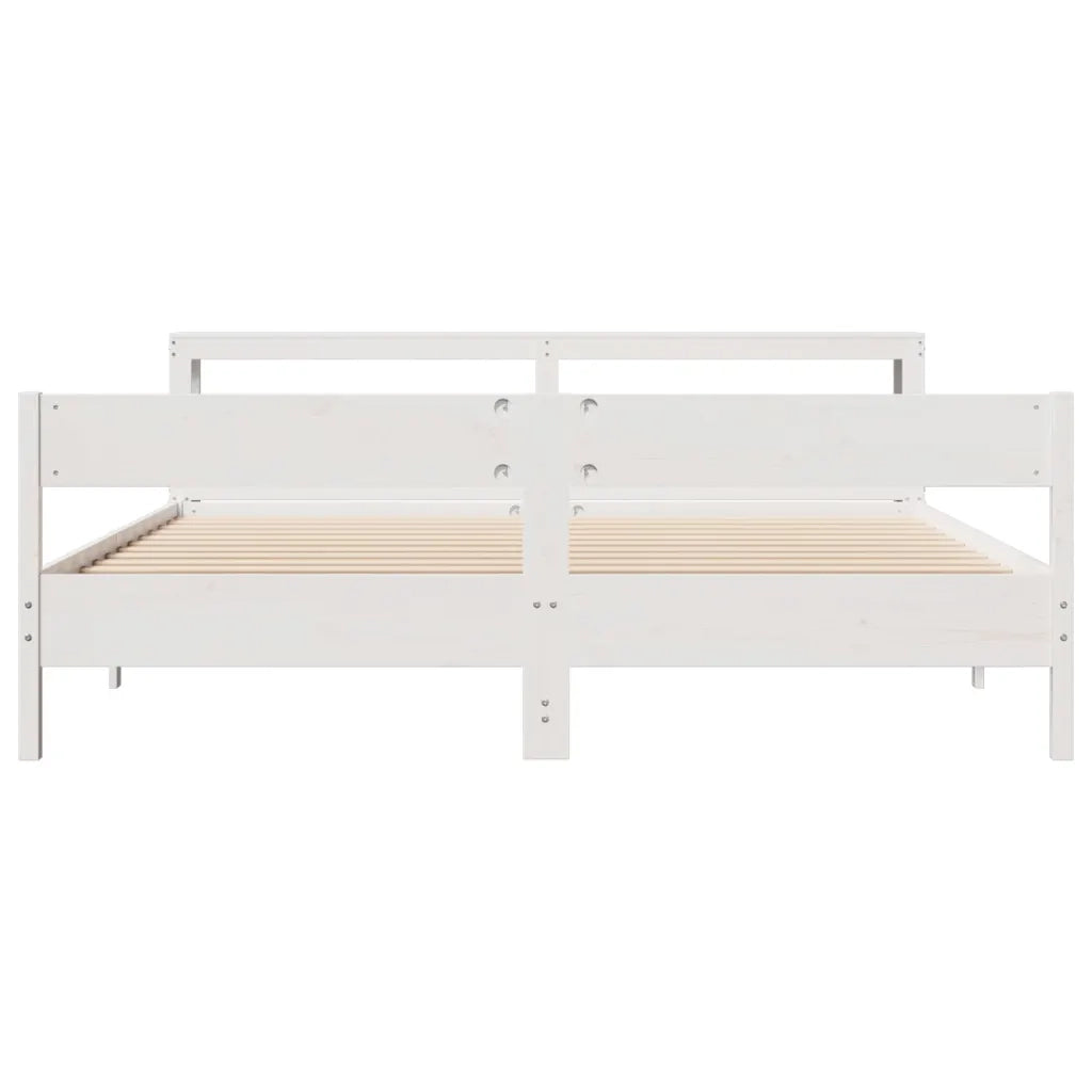 Letto senza Materasso Bianco 180x200 cm Legno Massello di Pino 3306178