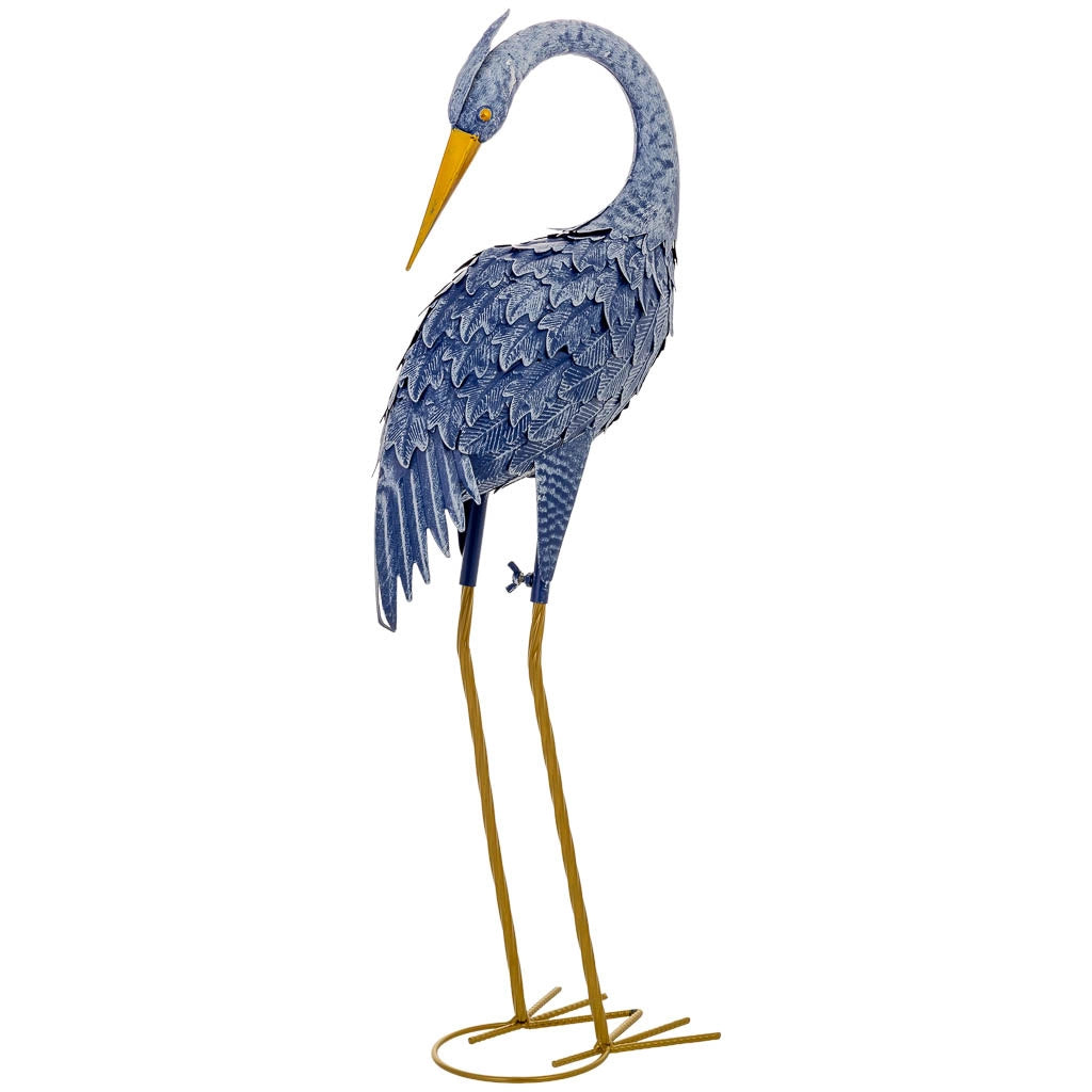 Figura decoración de metal azul 28x18x78h cm