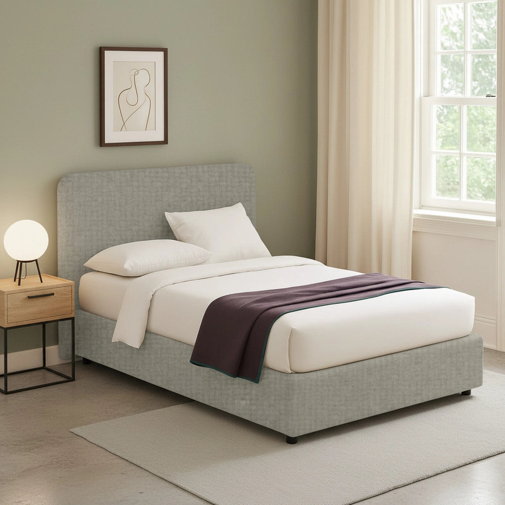 Reading, Letto Singolo Sfoderabile Made in Italy, Grigio