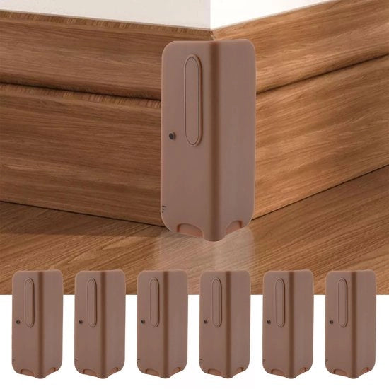 Protezione angolare 6 pezzi - Strisce di protezione per mobili in silicone antiblocco - Per uso domestico/scuola materna - Colore caffè - Design semplice - Protezione per mobili