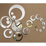 Trade Shop - Orologio Da Parete Moderno Adesivo 3d Orologi Da Muro A Cerchio Onda Effetto Specchio -