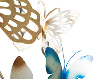 Pannello da Muro Farfalle Oro e Celeste C 59,5x4x111,5 cm in Ferro