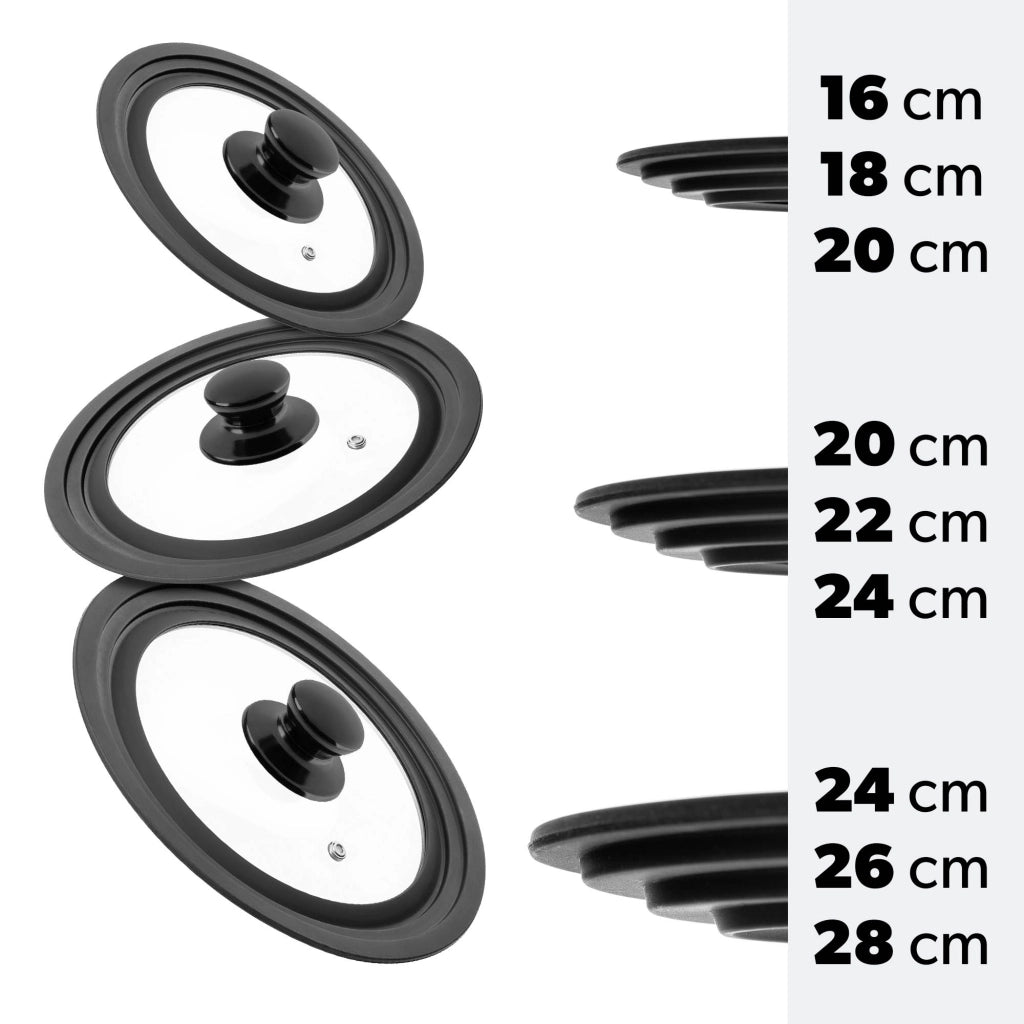 Coperchio KADAX in vetro e silicone 20/22/24 cm