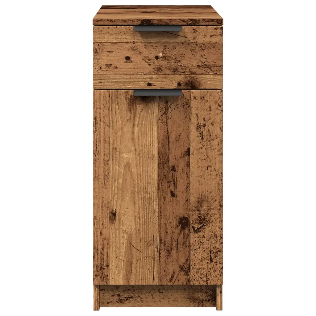 Mobile da ufficio vintage con cassetto contenitore 33 x 50 x 75 cm legno composito finitura effetto legno anticato 02_0050996