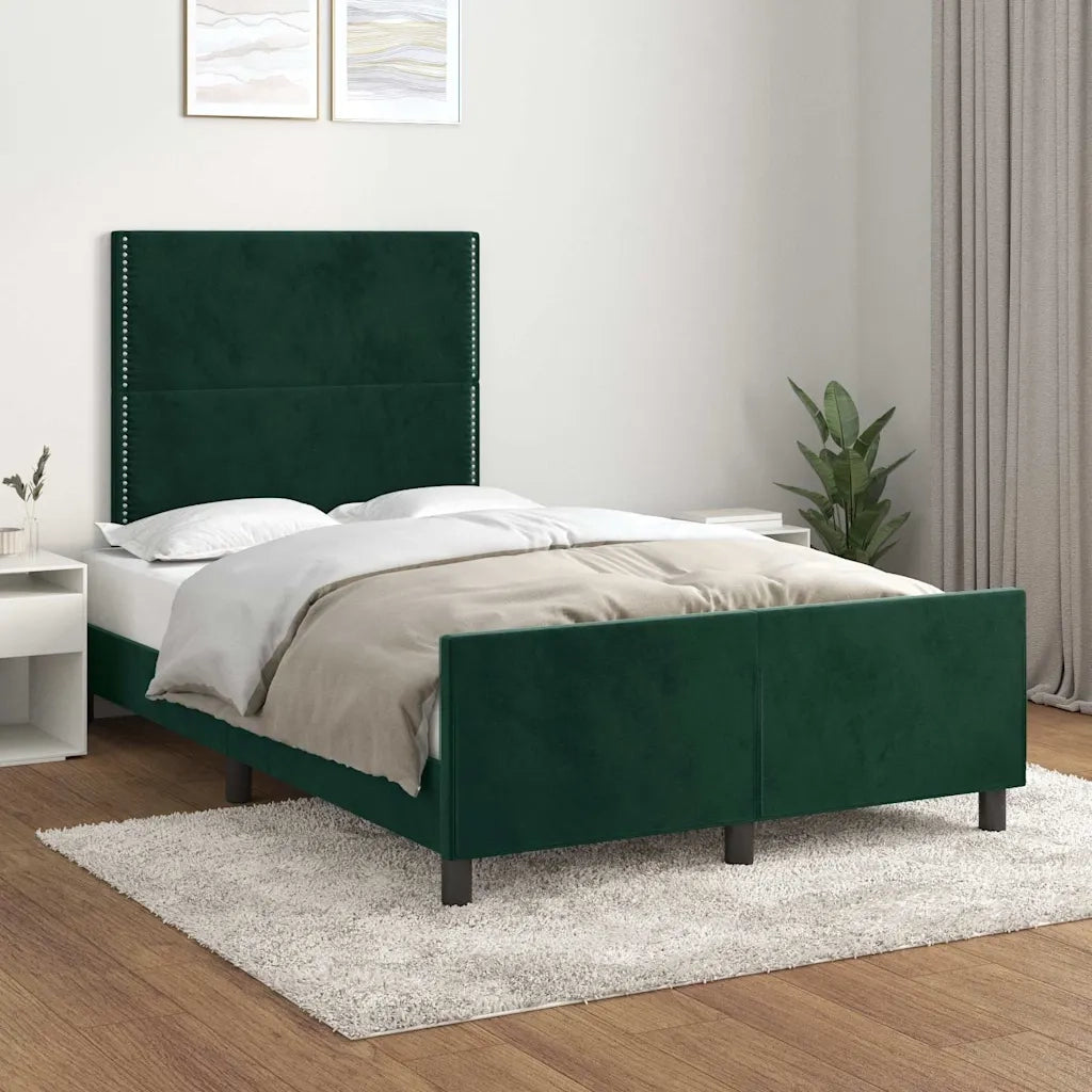 Giroletto senza Materasso Verde Scuro 120x190 cm Velluto 3270575