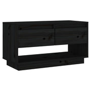 Mobile TV multimediale scaffale TV credenza mobile TV sala da pranzo soggiorno camera da letto 74 x 34 x 40 cm legno di pino massiccio nero 02_0026205
