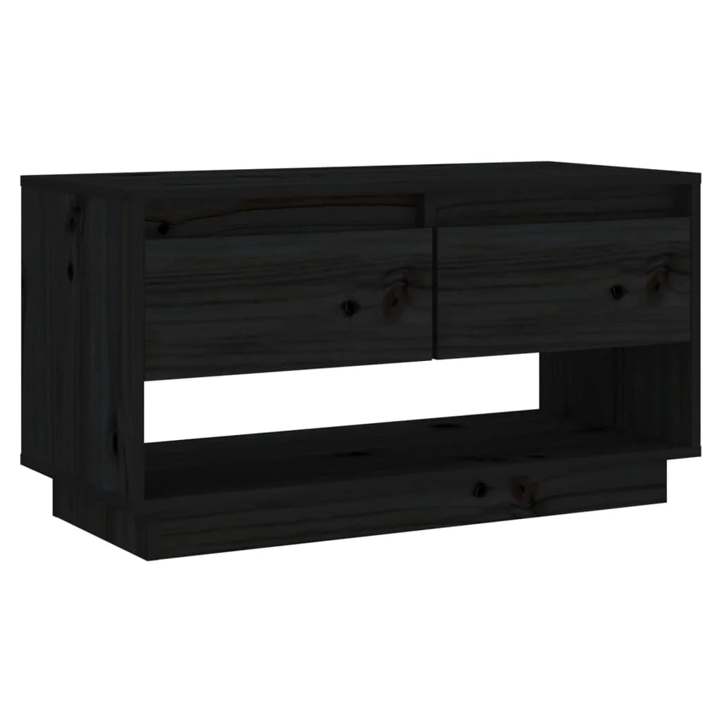 Mobile TV multimediale scaffale TV credenza mobile TV sala da pranzo soggiorno camera da letto 74 x 34 x 40 cm legno di pino massiccio nero 02_0026205
