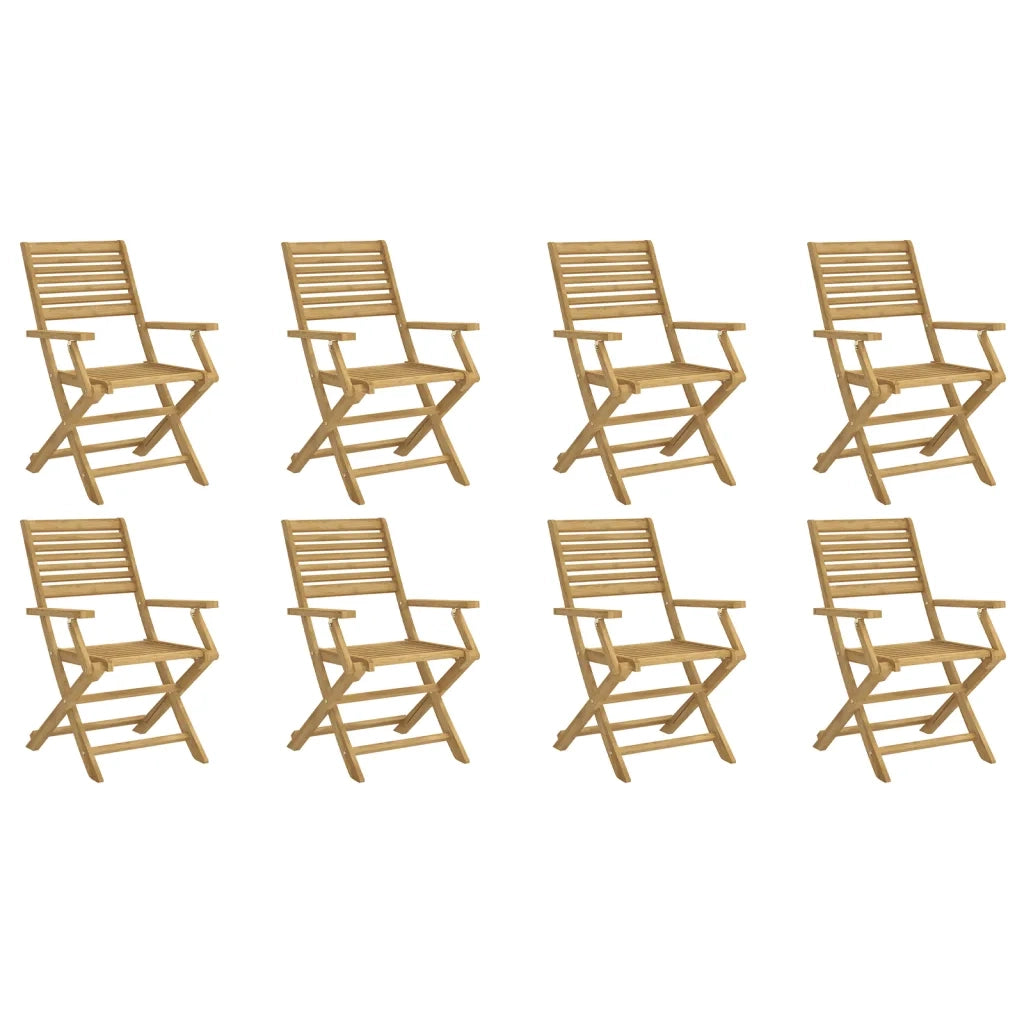 Sedie Giardino Pieghevoli 8pz 54,5x61,5x86,5 cm Massello Acacia