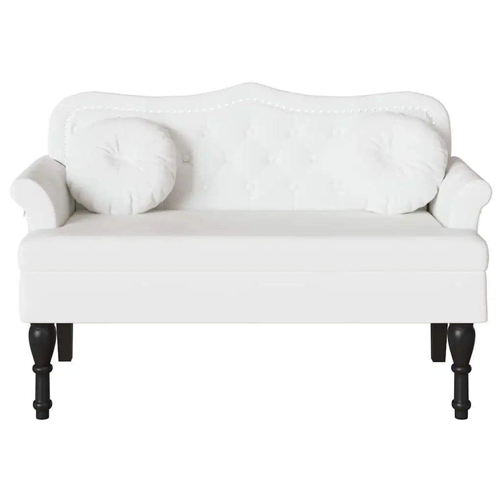 Panca Chesterfield Bianco 120,5 x 65 x 75 cm Pelle Sintetica 42019285