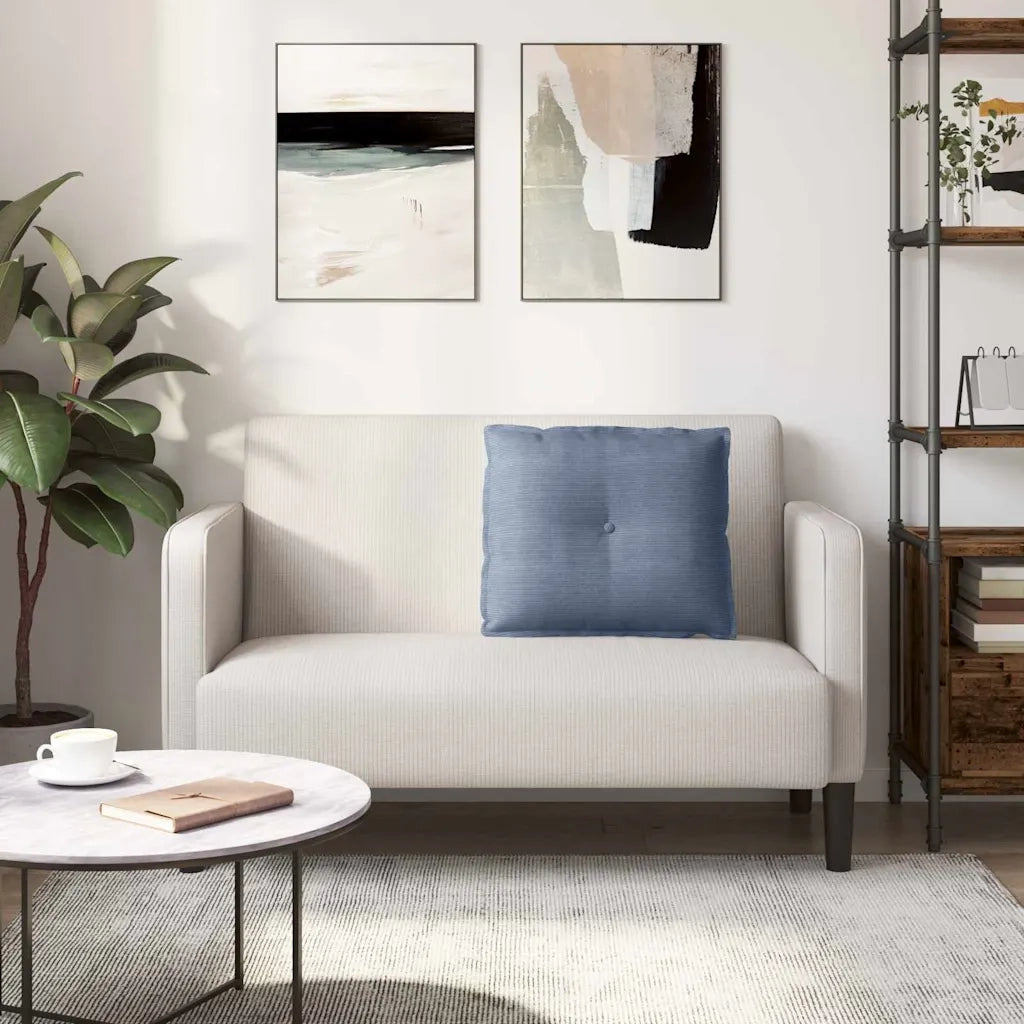 Cuscino per Schiena Blu 60 x 50 cm Tessuto in Cords