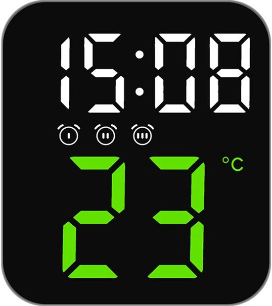 Orologio LED elettronico semplice per la scena, orologio multifunzionale decorativo per la casa - Verde