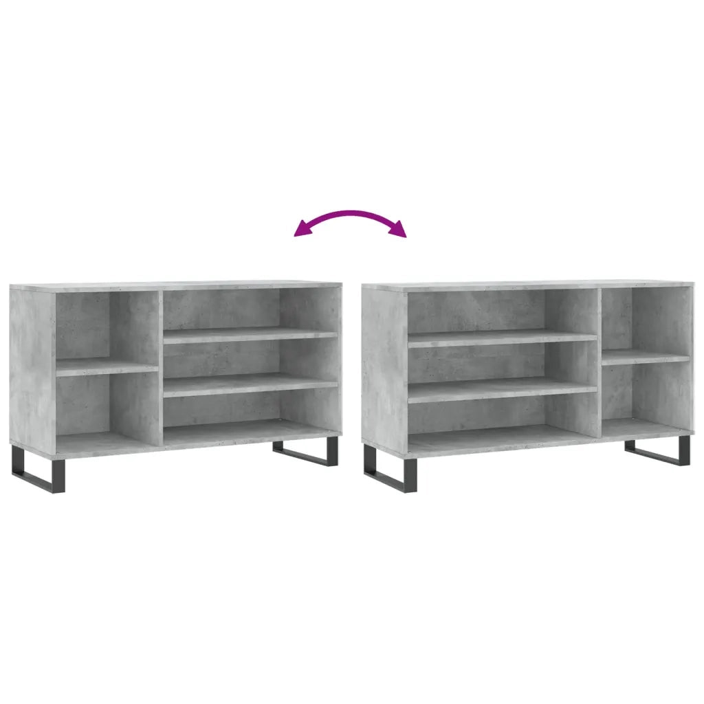Scarpiera | Mobile per scarpe Grigio Cemento 102x36x60 cm in Legno Multistrato