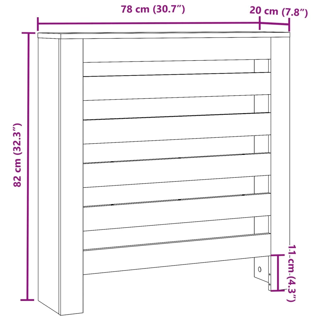 Copertura Termosifone Bianca 78x20x82 cm Legno Multistrato 852681