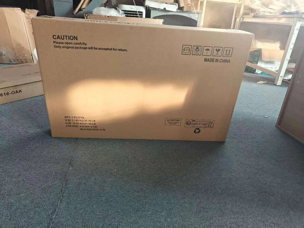 Tavolino da caffè moderno 80 cm con vano a giorno e ripiano chiuso, colore noce