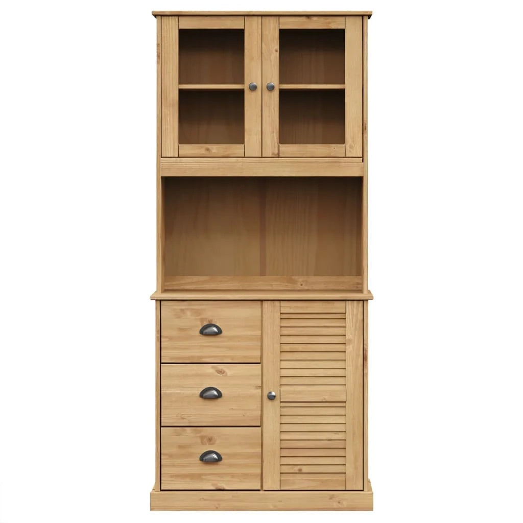 Buffet credenza cassettiera armadio mobile contenitore organizer cucina soggiorno salotto alto 78 x 40 x 175 cm legno di pino massiccio marrone 02_0035657