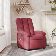 Poltrona reclinabile massaggiante in Tessuto Rosso Vino 3205871