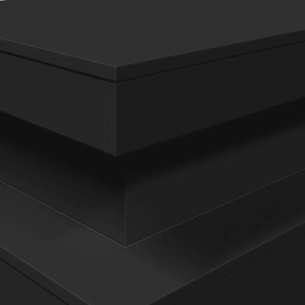 Tavolino da Soggiorno con Luci LED Nero 90x50x40 cm