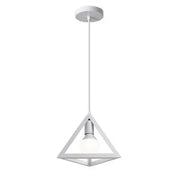 LAMPADARIO DA SOFFITTO A SOSPENSIONE FORMA TRIANGOLO 3D PORTA LAMPADINA E27 bianco