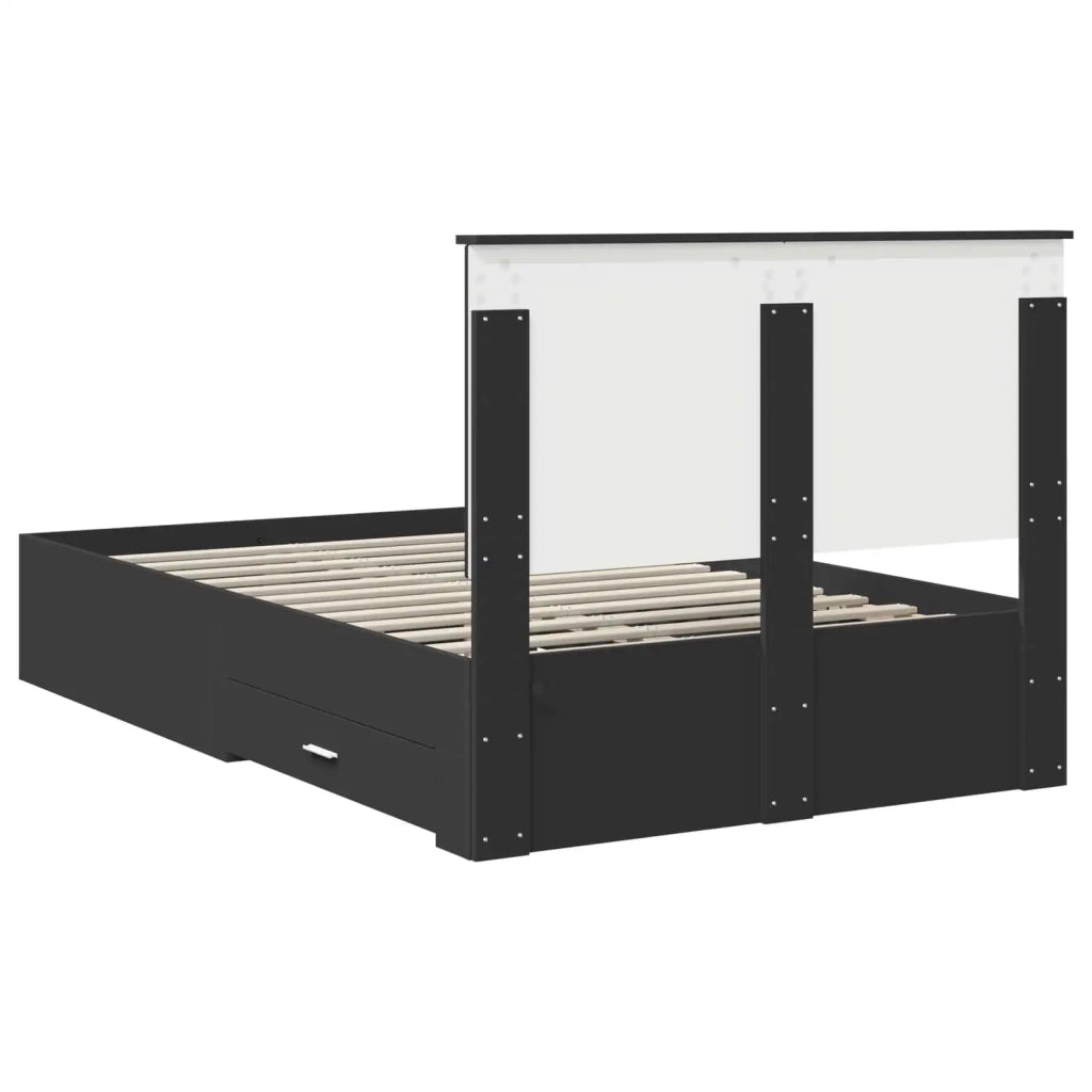 Struttura del letto Nero 135 x 190 cm Legno multistrato