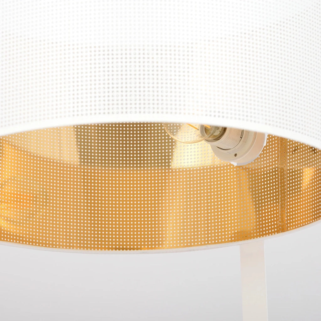 Piantana Contemporaneo Indra Acciaio Nero Bianco 1 Luce E27 Ip20