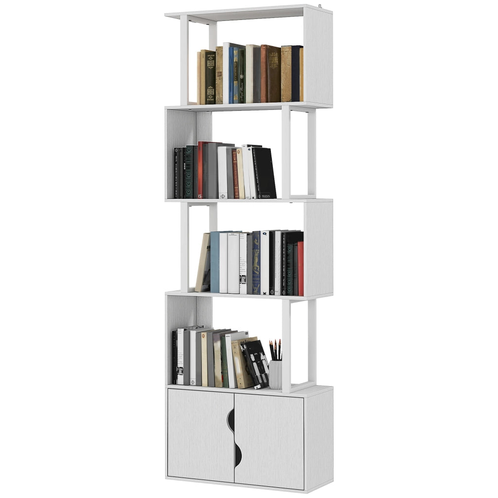 Libreria con Armadietto ¨C Zephmum ¨C Bianco Legno 60x24x179