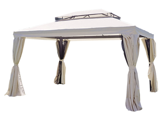 Gazebo da Giardino in Alluminio 3X4m Vorghini Blind Ecrù