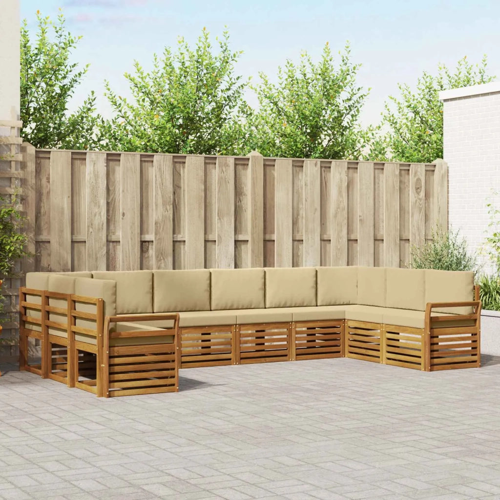 Set divano sezionale con cuscino 10 pcs Naturale e Beige 3375563
