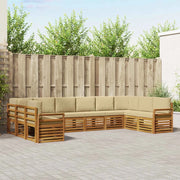 Set divano sezionale con cuscino 10 pcs Naturale e Beige 3375563